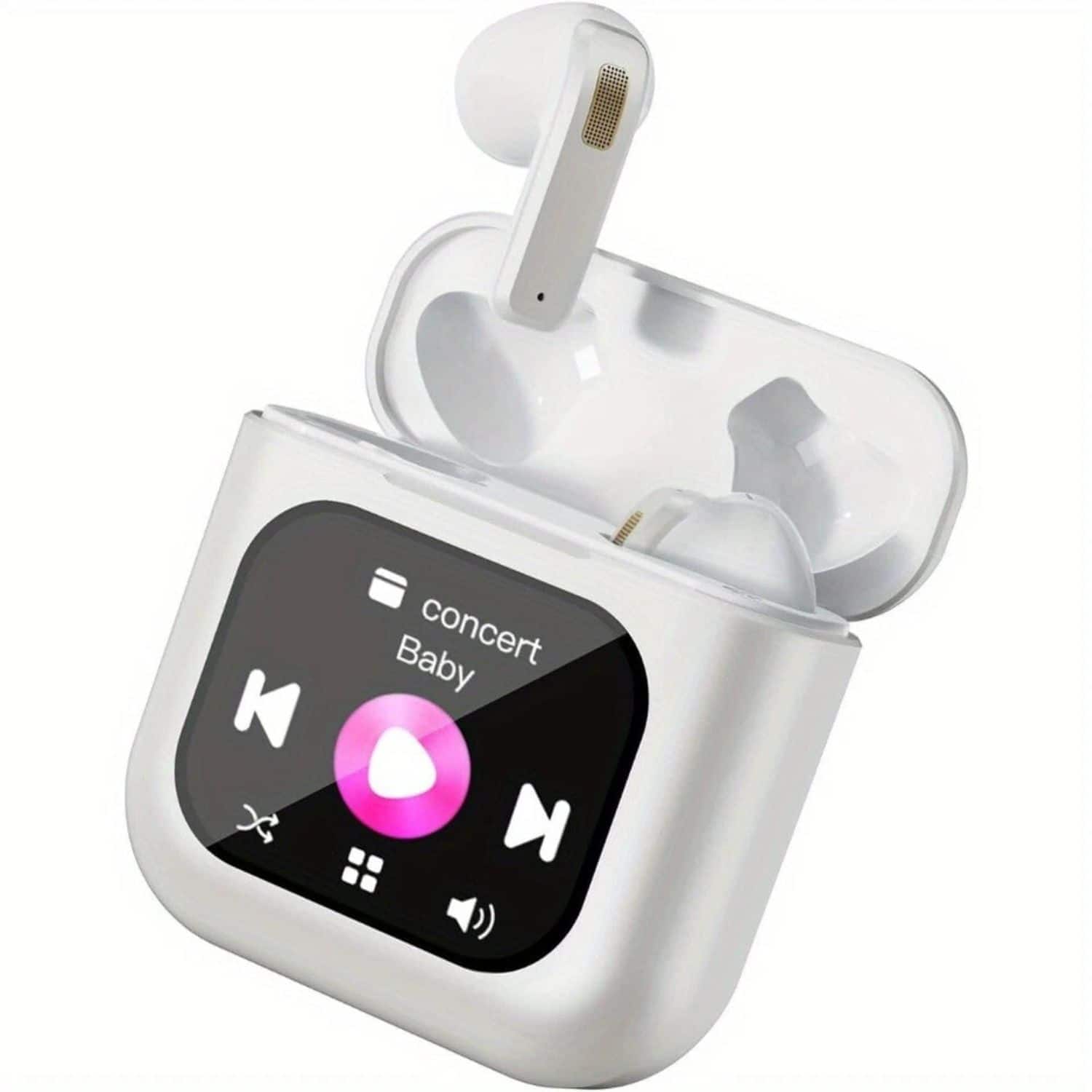 Cluzine - Lightweight ENC Noise Cancelling Earbuds with 2.01" Touch Screen – USB-C, 50–60h Playtime