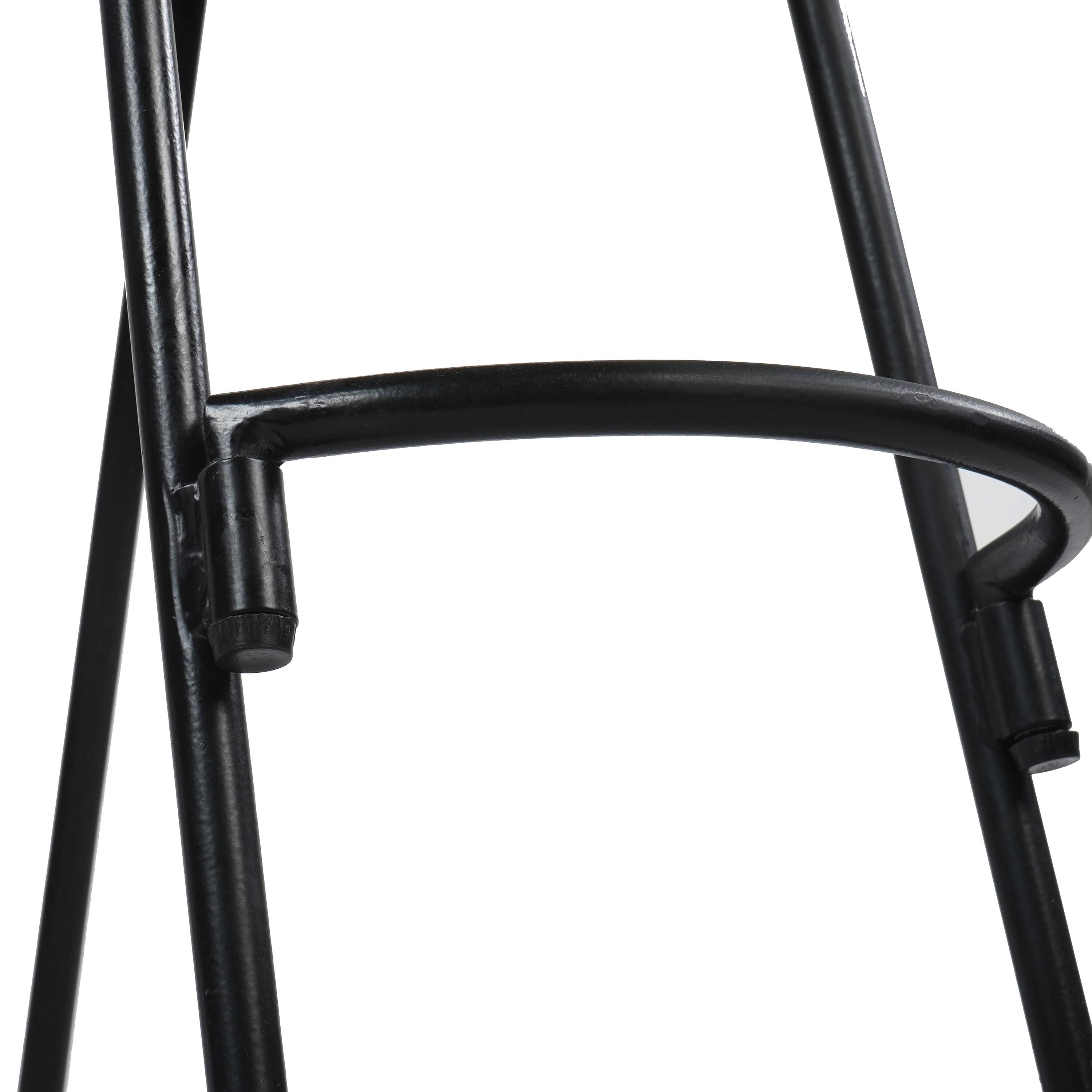 Alt View 7. Manhattan Lane - Ela 24 Inch Counter Height Stool, Mango Wood Saddle Seat, Iron Frame - Brown and Black.