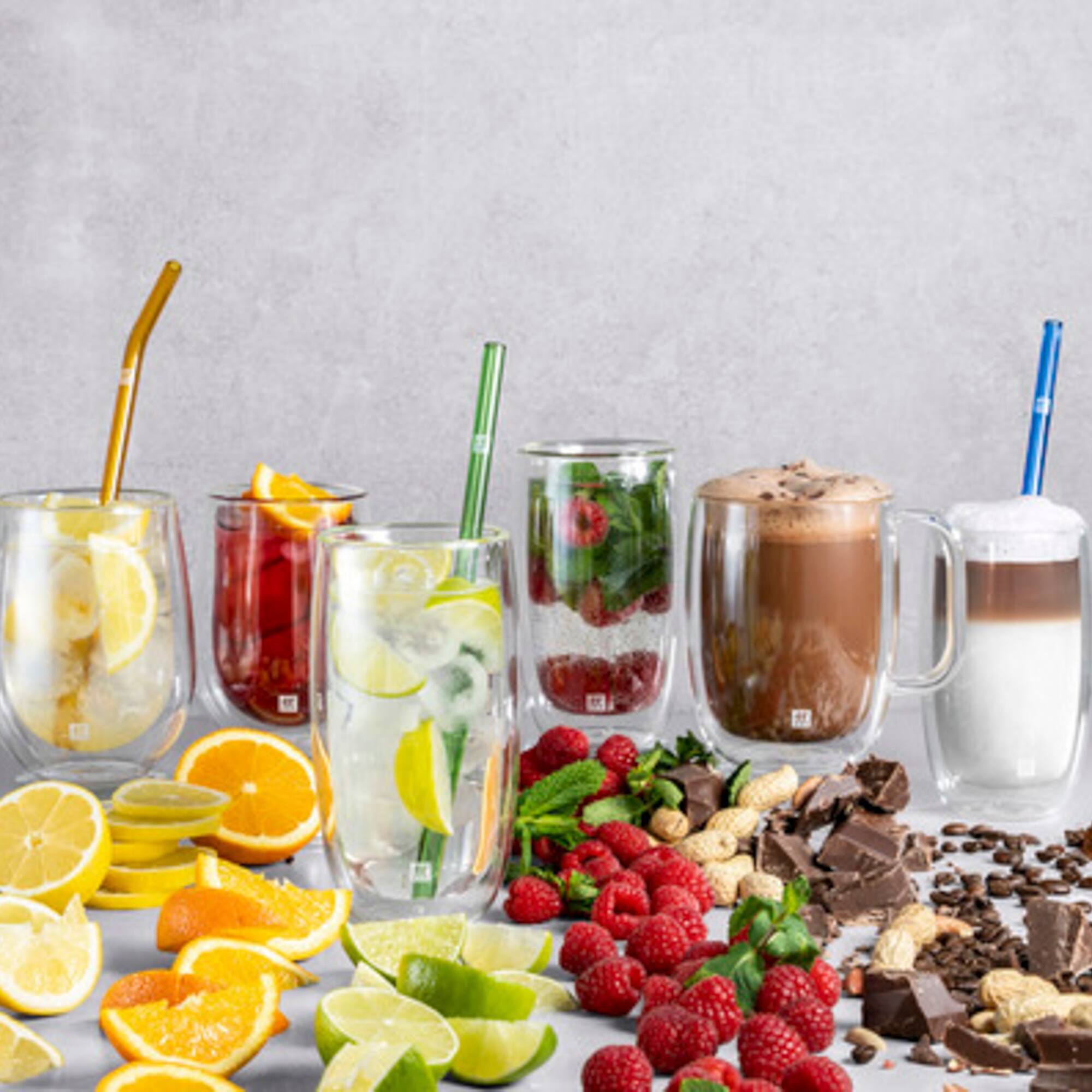 Alt View 5. ZWILLING - ZWILLING Sorrento 5-pc Straight Glass Straw Set - Multi Color - Multi.