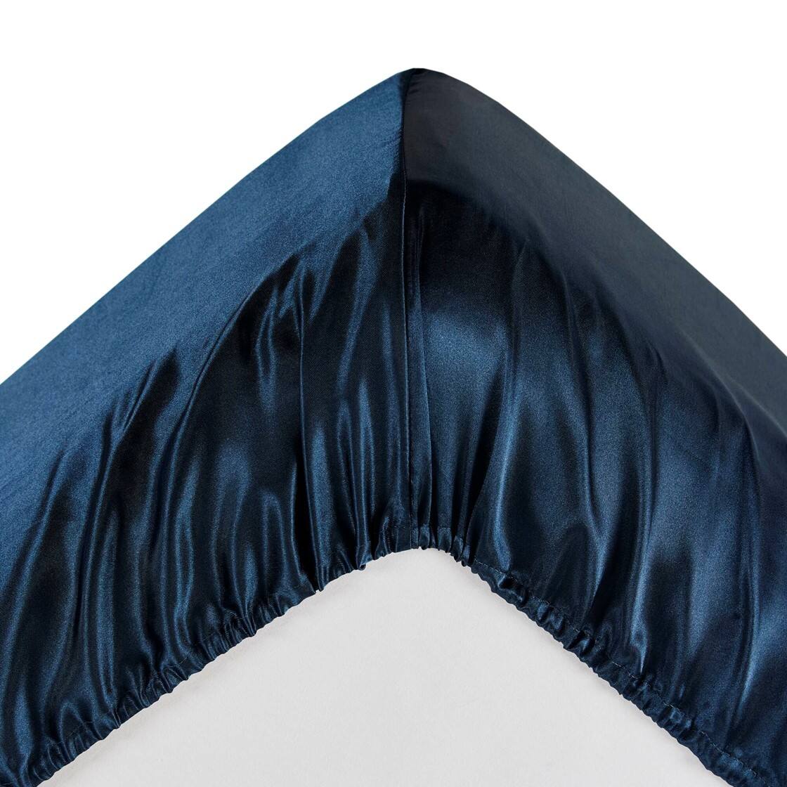 Alt View 4. Gracie Mills - Gracie Mills Coralie 6-Piece Wrinkle-free Satin Sheet Set - Midnight Blue.