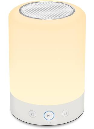 Front. FINEAK - Portable White Noise Machine with Night Light - White.