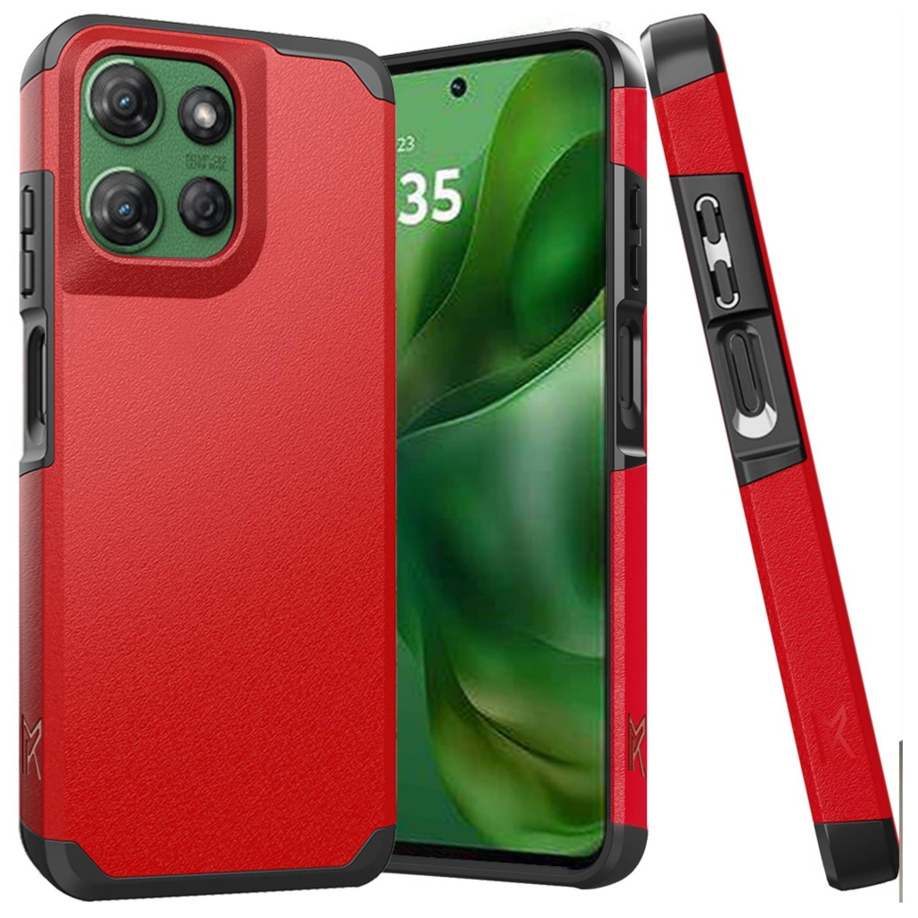 Front. Kitcheniva - Reinforced Hybrid Shield Cover For Moto G Power 2025/2026 Red - Red.