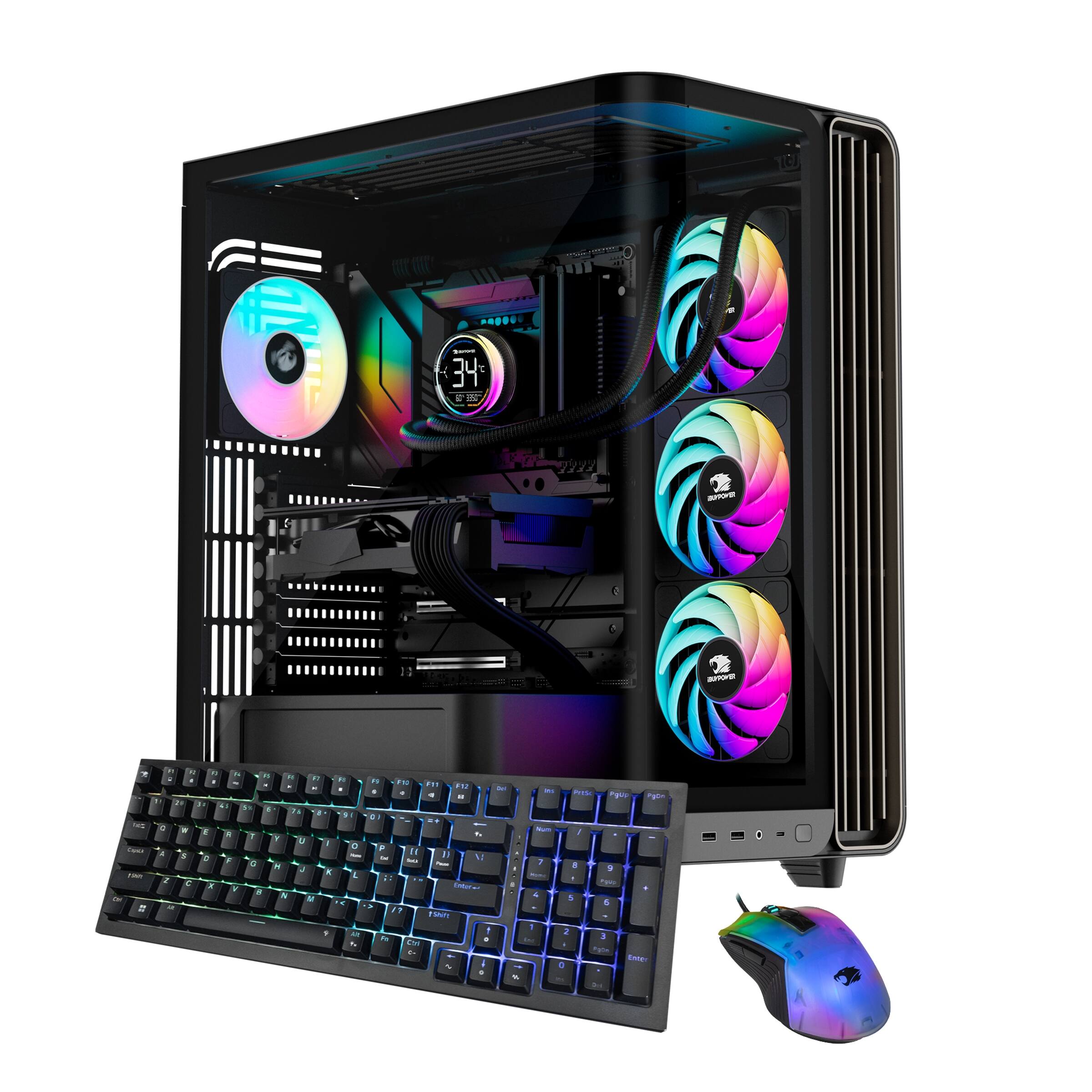iBUYPOWER - Trace Gaming Desktop PC - AMD Ryzen 7 9800X3D, NVIDIA GeForce RTX 5070Ti 16GB, 32GB DDR5 RAM, 2TB NVMe SSD_TBA7N57T01 - Black price history on PriceWatchPro