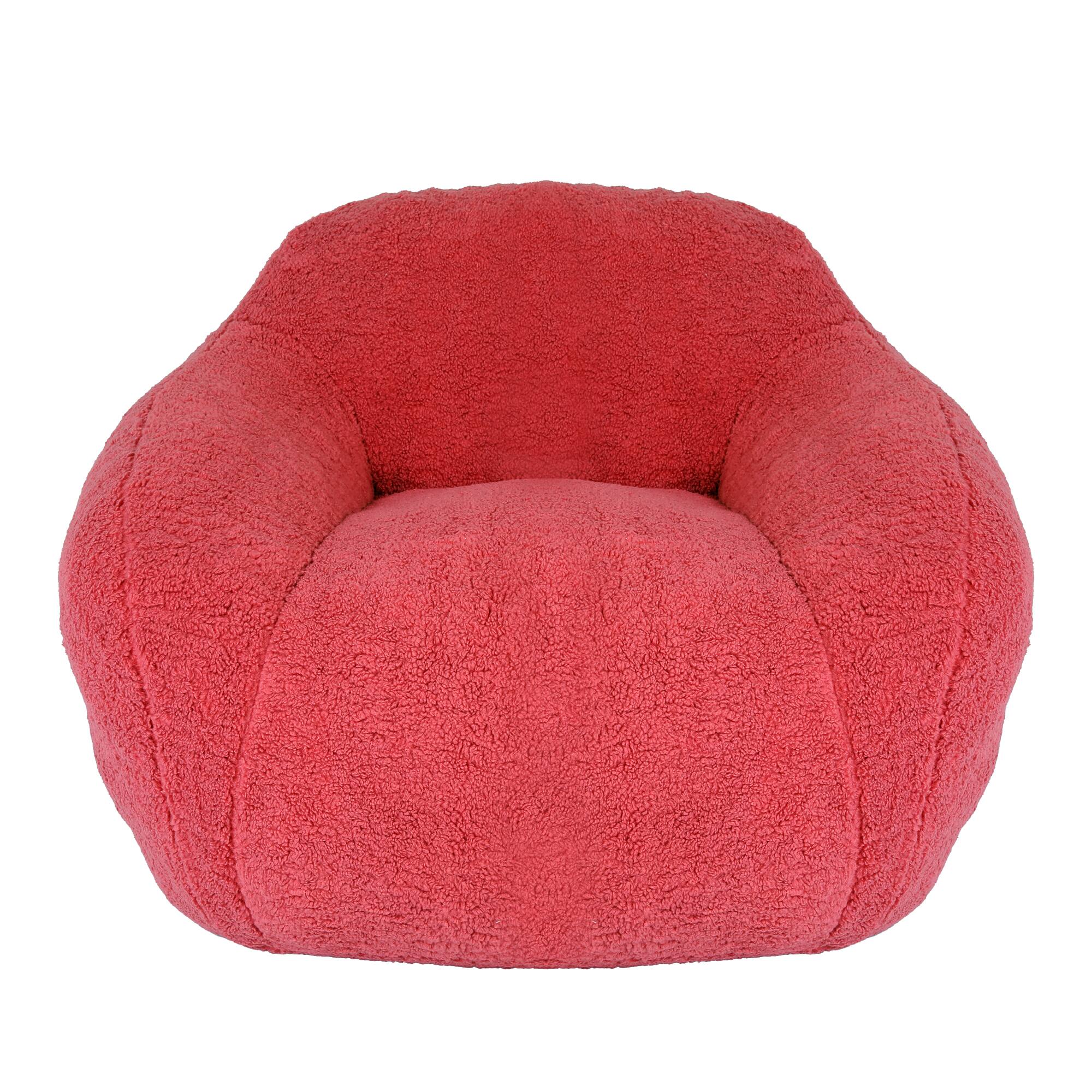 Alt View 4. GOODSILO - Giant Memory Foam Filled Bean Bag Sofa with Armrests for Adults, Spacious Faux Fur Lounger for Living Room and Bedroom - Rose Red.