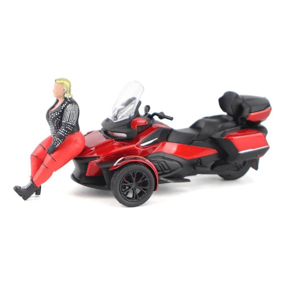 Angle. BRP Models - Can-Am Spyder RT Limited 3-Wheel Motorcycle Deep Marsala Red Metallic with Driver Figure 1/32 - Multi.