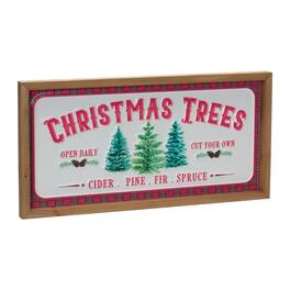 BreeBe - Christmas Tree Wall Sign (Set of 2) - Red, White