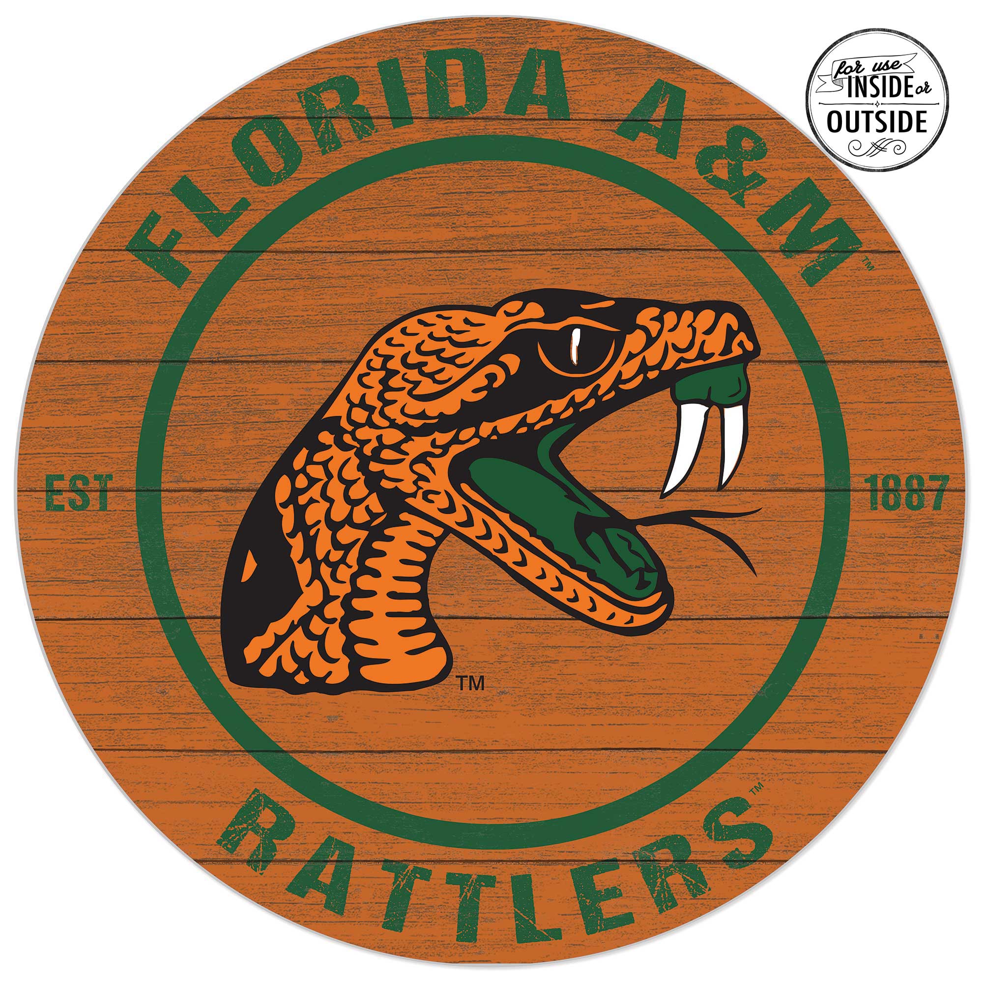 Florida A&M Rattlers 20'' x 20'' Indoor/Outdoor Circle Sign