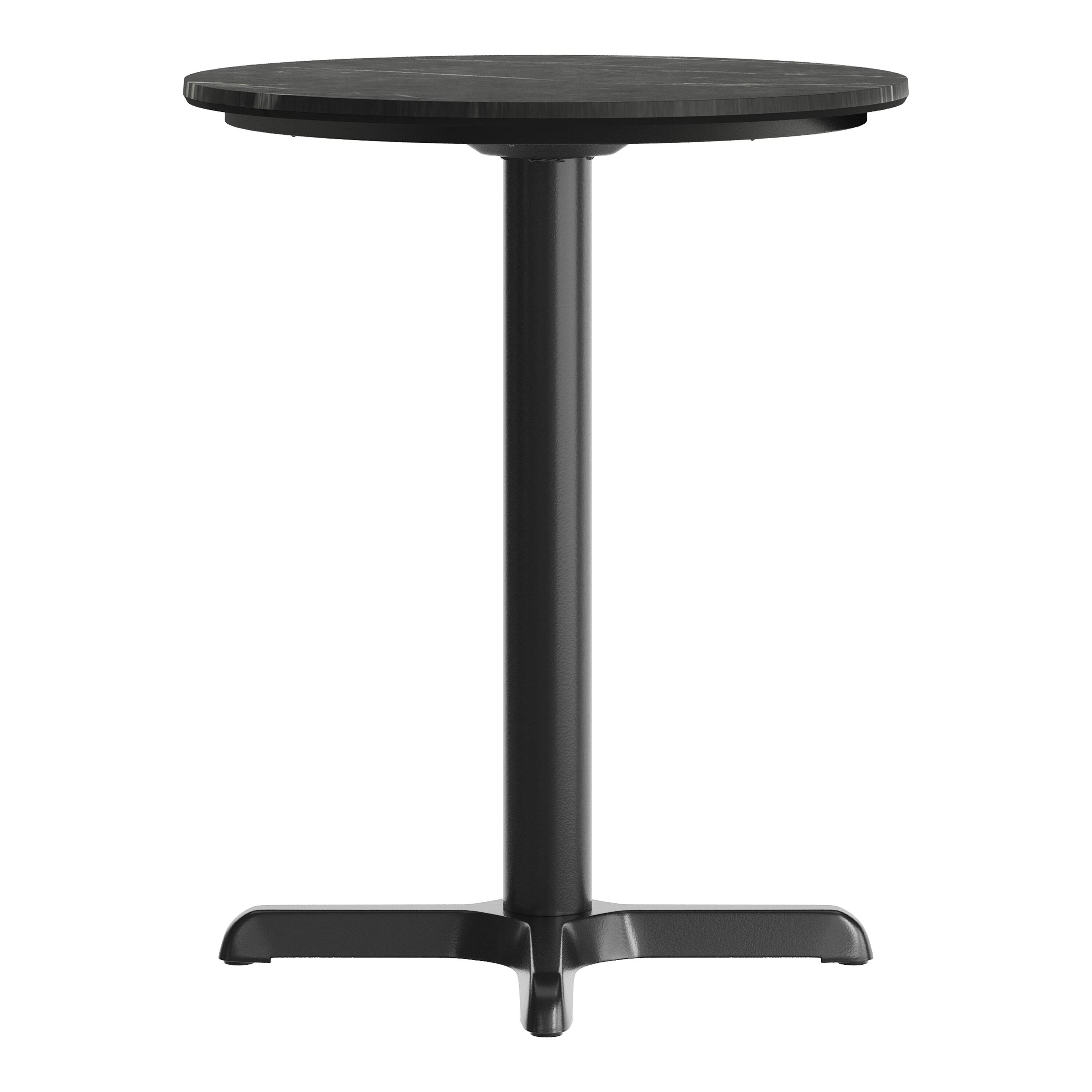 Alt View 7. Emma + Oliver - PureShield Tabletop with Seam-Free Surface Innovation and Table Height X-Base - Black Faux Marble/Black Base.