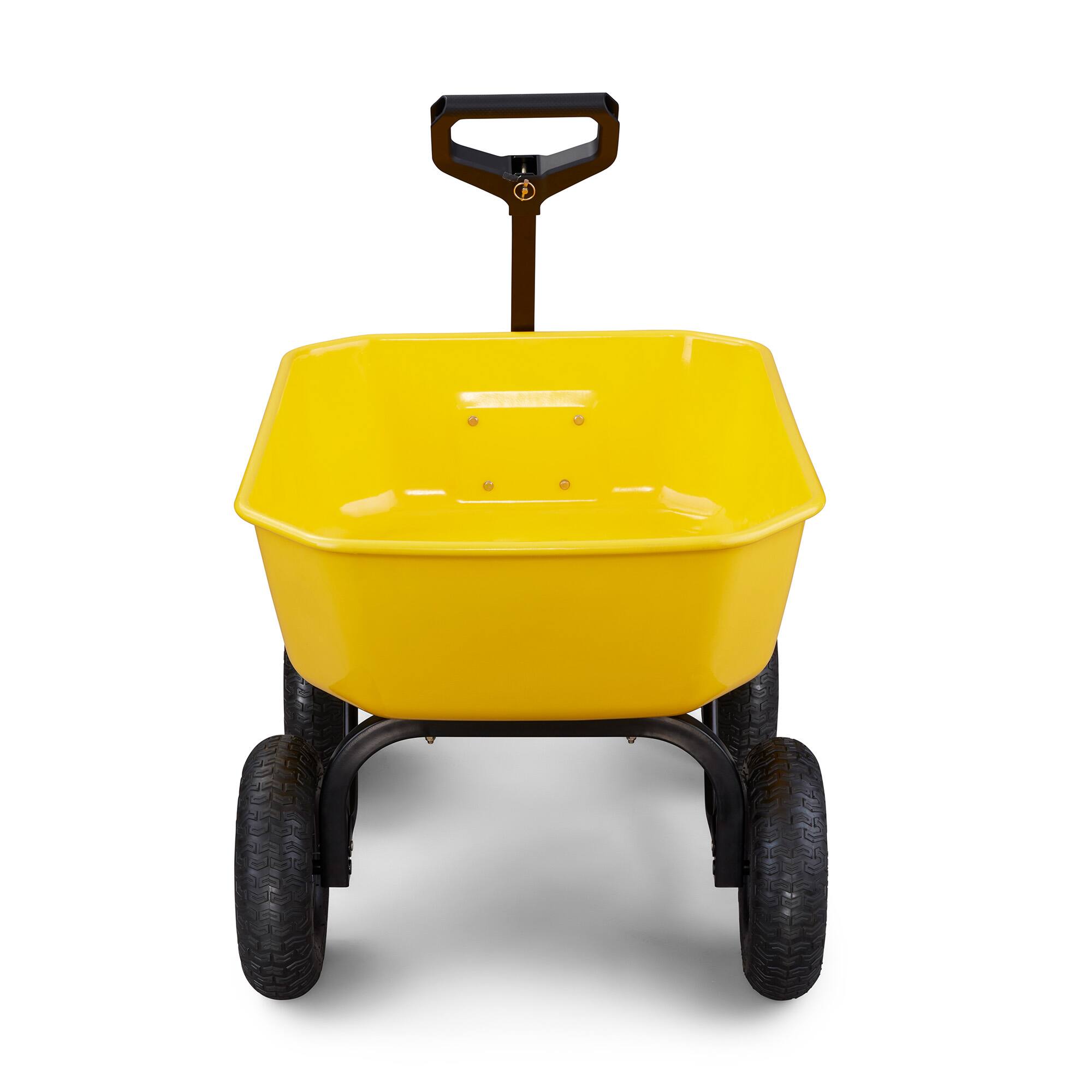 Alt View 8. Gorilla Carts - Gorilla Carts Heavy Duty Steel Yard Dump Cart Garden Wagon and 13" Tires, Yellow - Yellow.