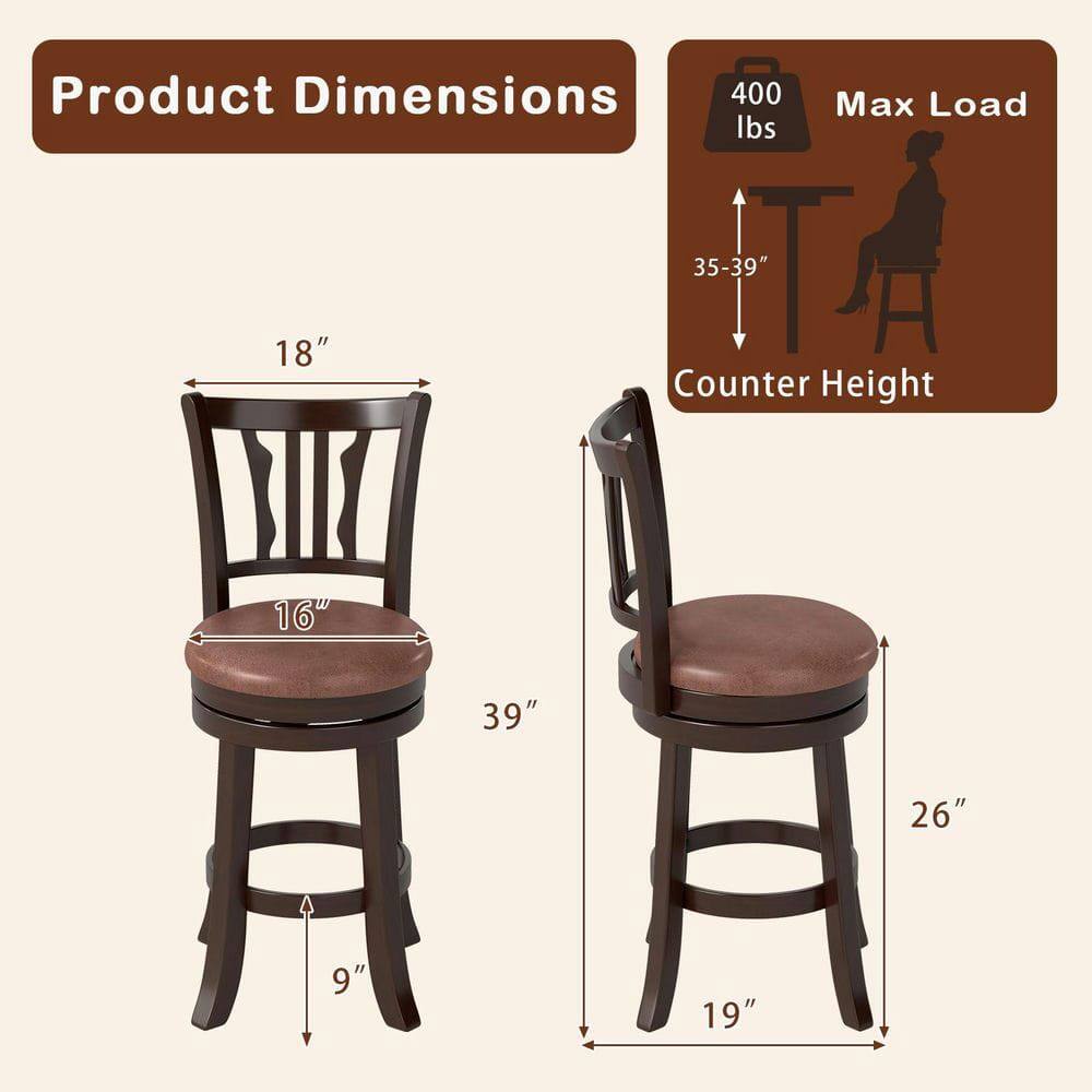Product Dimensions  
400 Max Load lbs  
35-39" T  
Counter Height  
18" H  
16" W  
39" D  
9" H  
26" W  
19" H