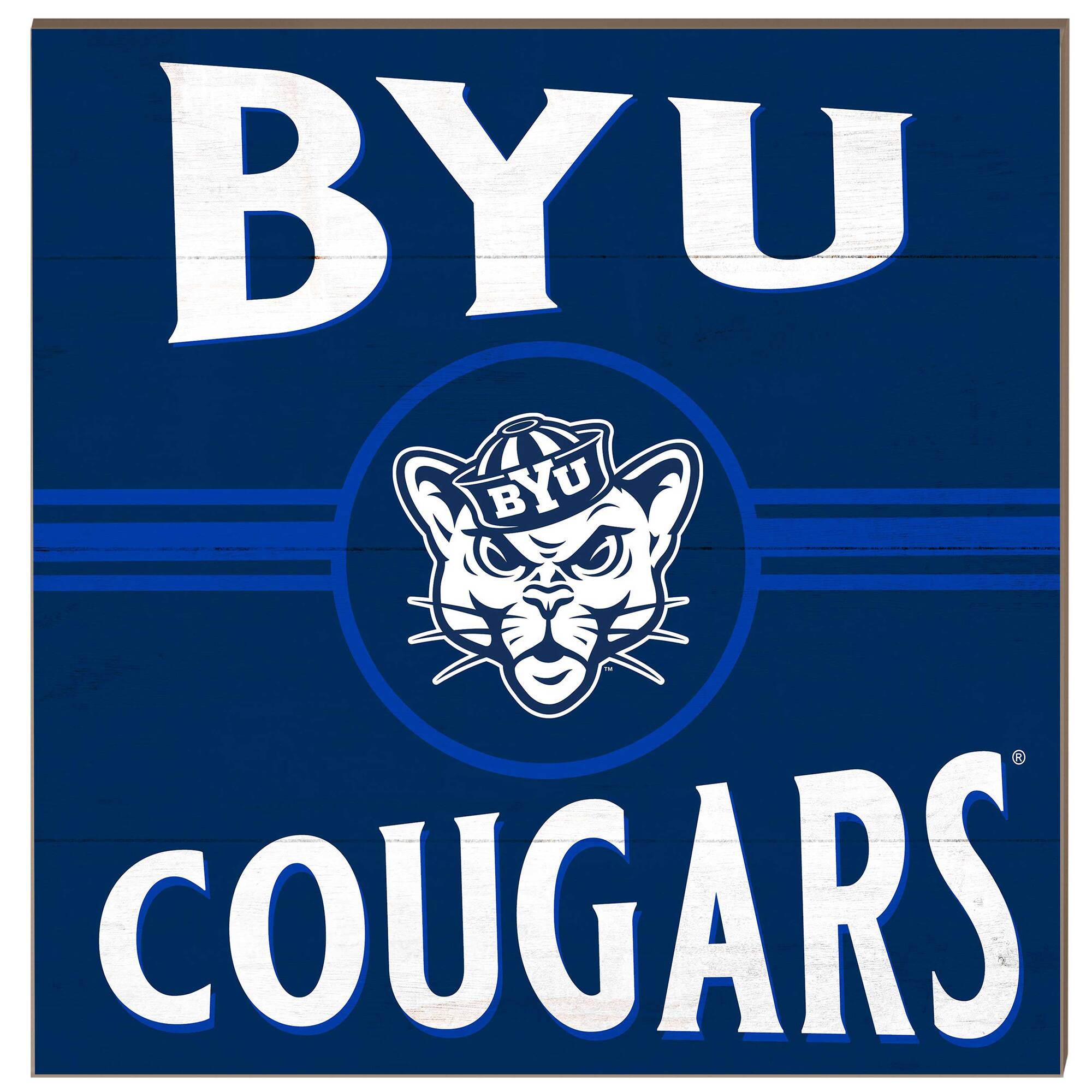 BYU Cougars 10'' x 10'' Retro Team Sign
