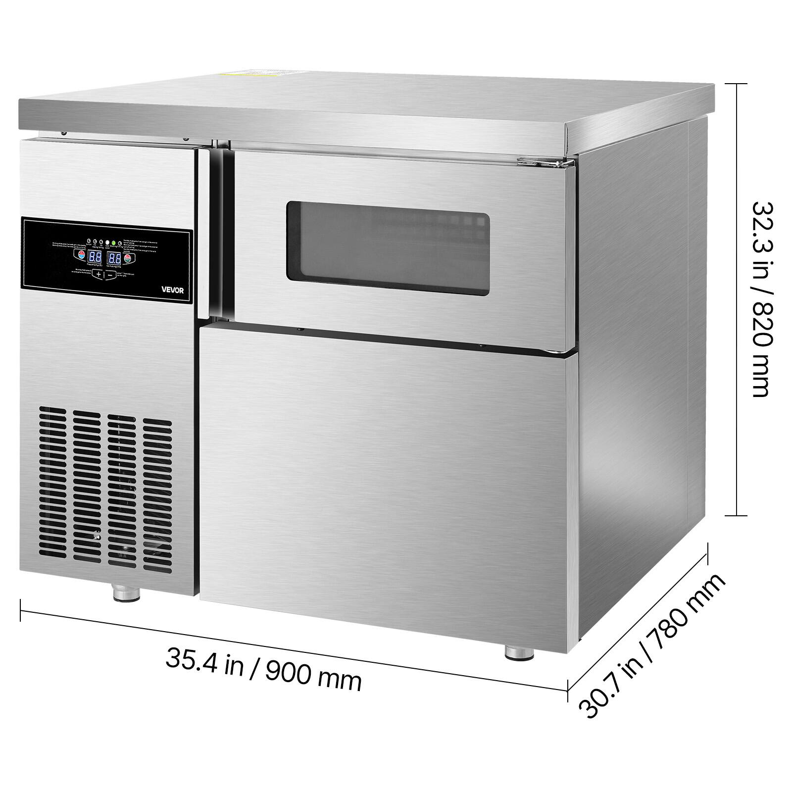 Sure, here is the corrected and grouped text:

- VEVOR
- 32.3 in / 820 mm
- 35.4 in / 900 mm
- 30.7 in / 780 mm