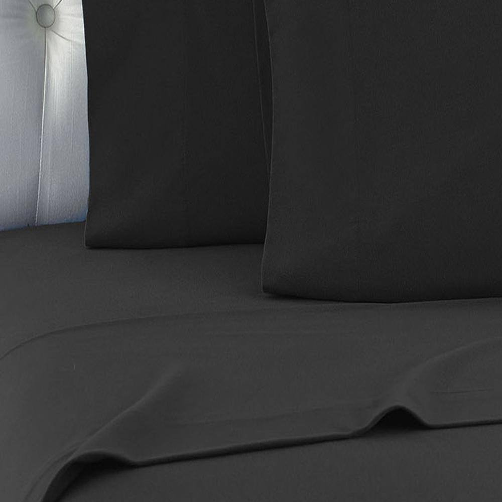 Alt View 1. Shavel Home Products - Shavel Micro Flannel High Quality Sheet Set - Twin XL Flat/Fitted Sheet 66x96"/81x39x14" Pillowcase 21x32" - Charcoal. - Charcoal.