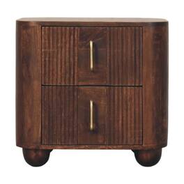 Artisan Furniture - Solid Wood Marlowe Fluted Nightstand - Brown
