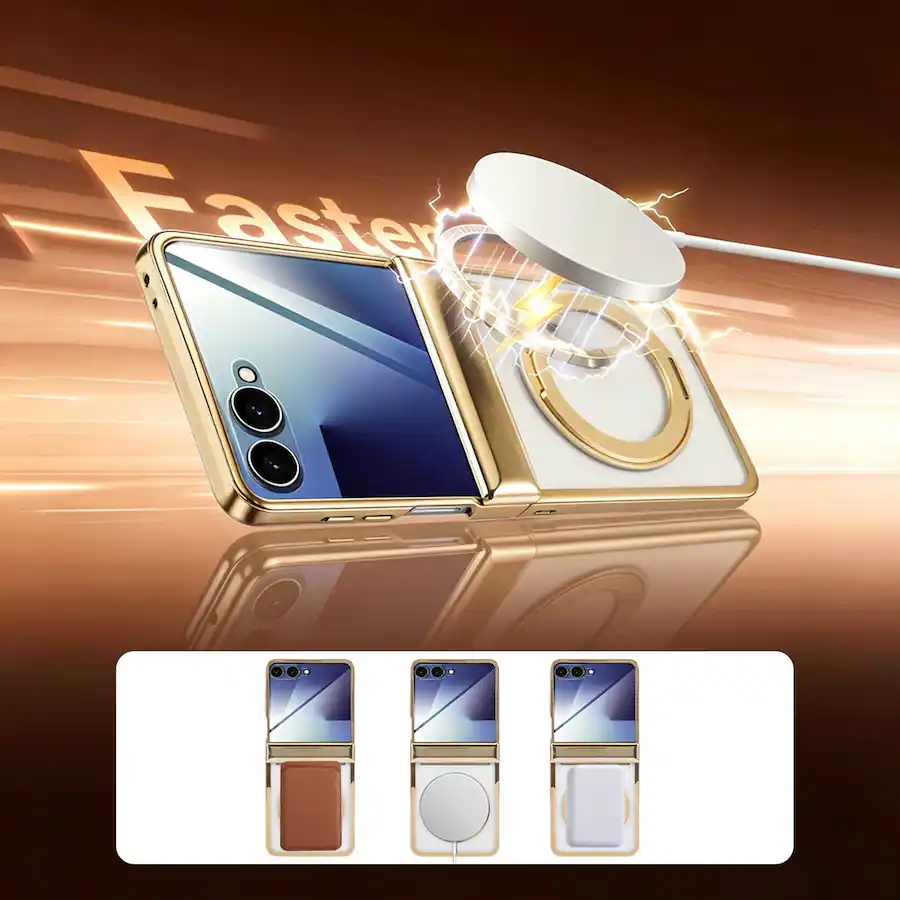 Dteck Electroplated Frame Case for Samsung Galaxy Z Flip8 with ...