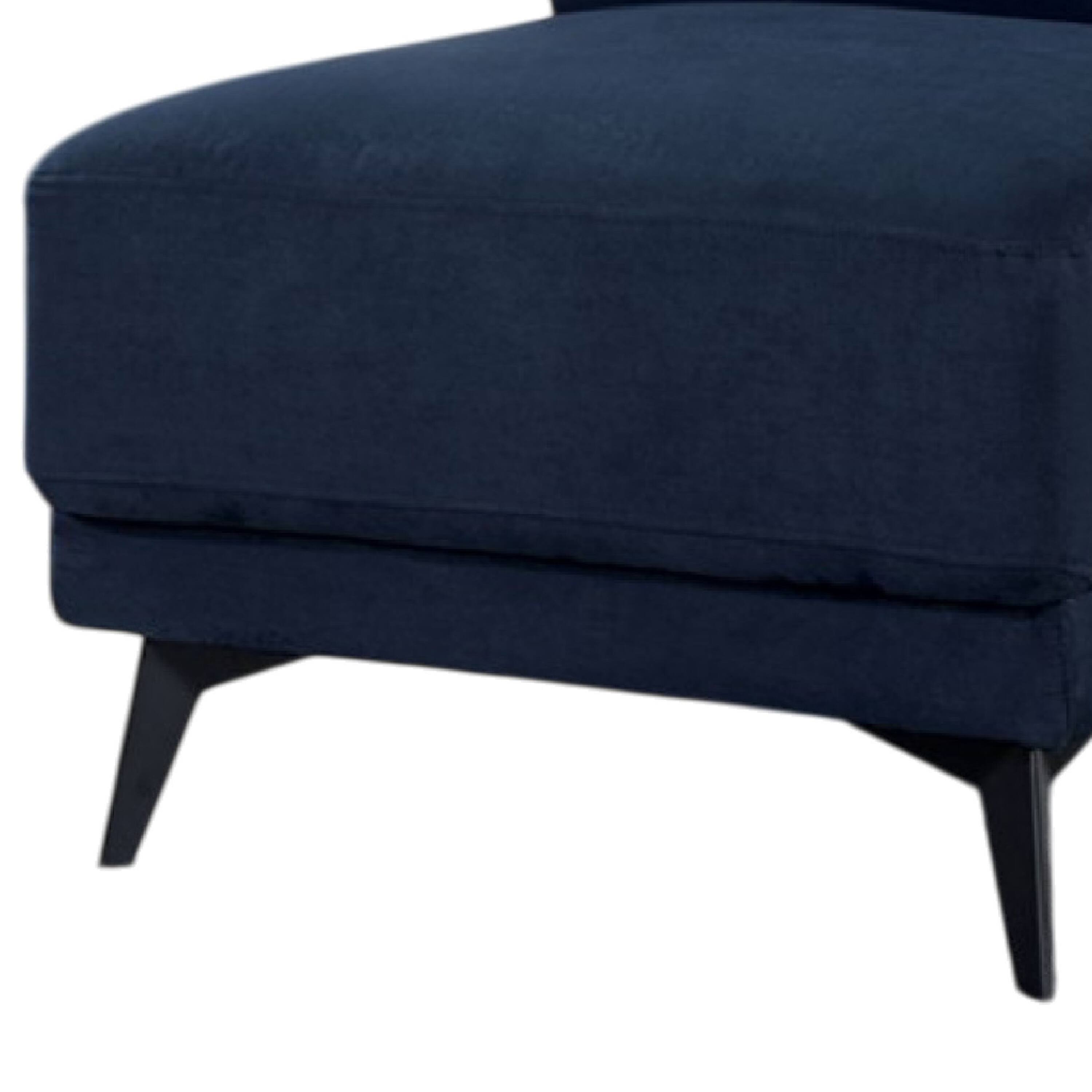 Alt View 3. Manhattan Lane - Panie Modular Armless Lounge Chair, Adjustable Headrest - Navy Blue, Black.