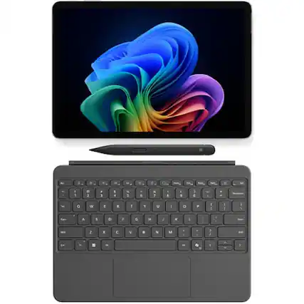 Front. Microsoft - Microsoft Surface Pro Copilot+ PC Platinum + Surface Slim Pen 2 Slate - Platinum.