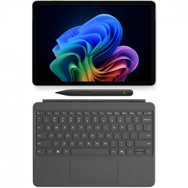 Front. Microsoft - Microsoft Surface Pro Copilot+ PC Platinum + Surface Slim Pen 2 Slate - Platinum.