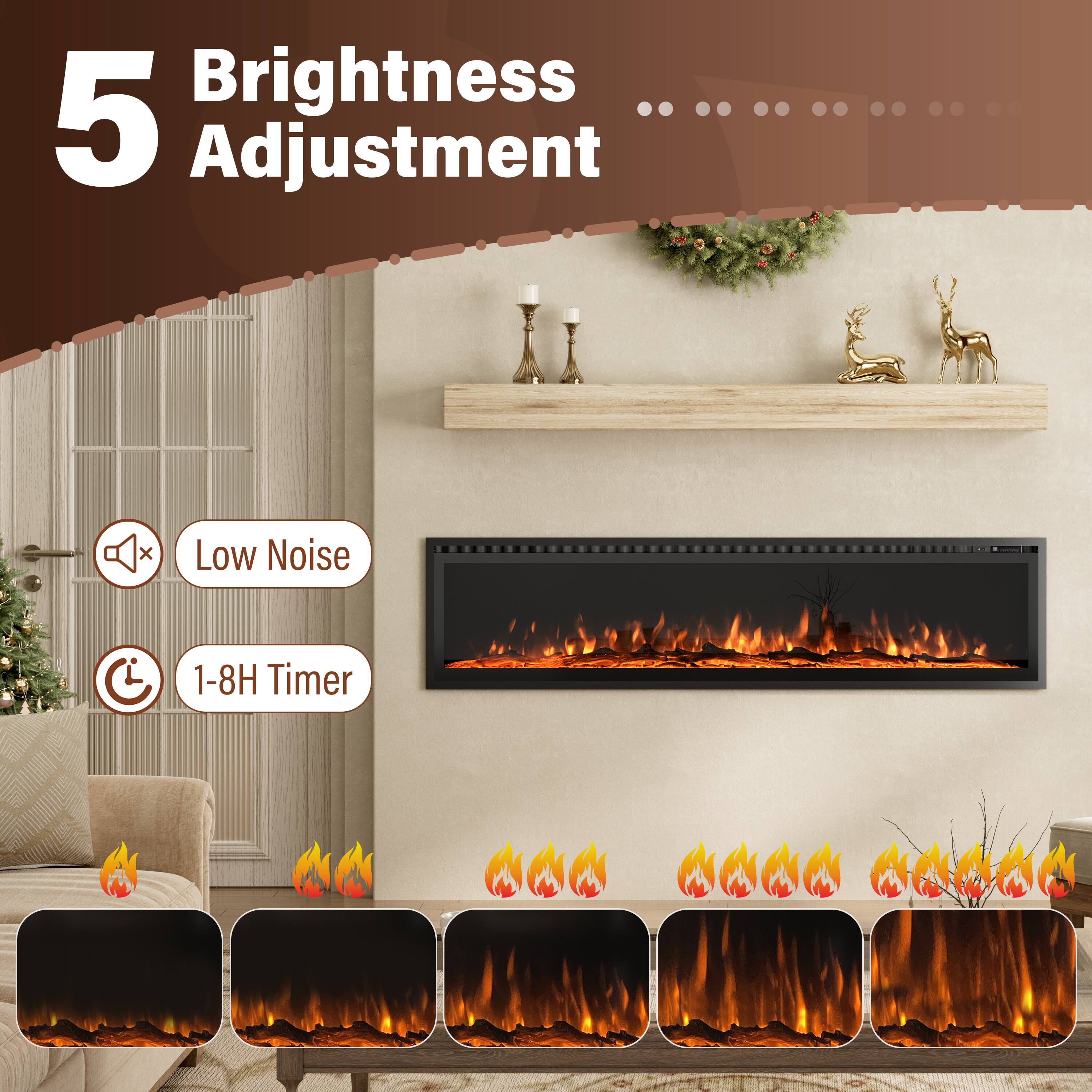 5 Brightness Adjustment

- Low Noise
- 1-8H Timer