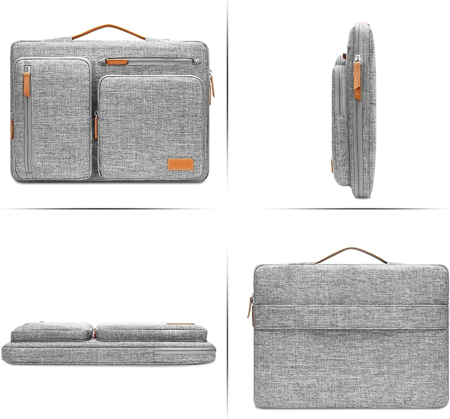 Alt View 4. mosiso - 360 Protective Laptop Handbag Sleeve 15 inch for HP Lenovo Dell ASUS Acer - Gray.