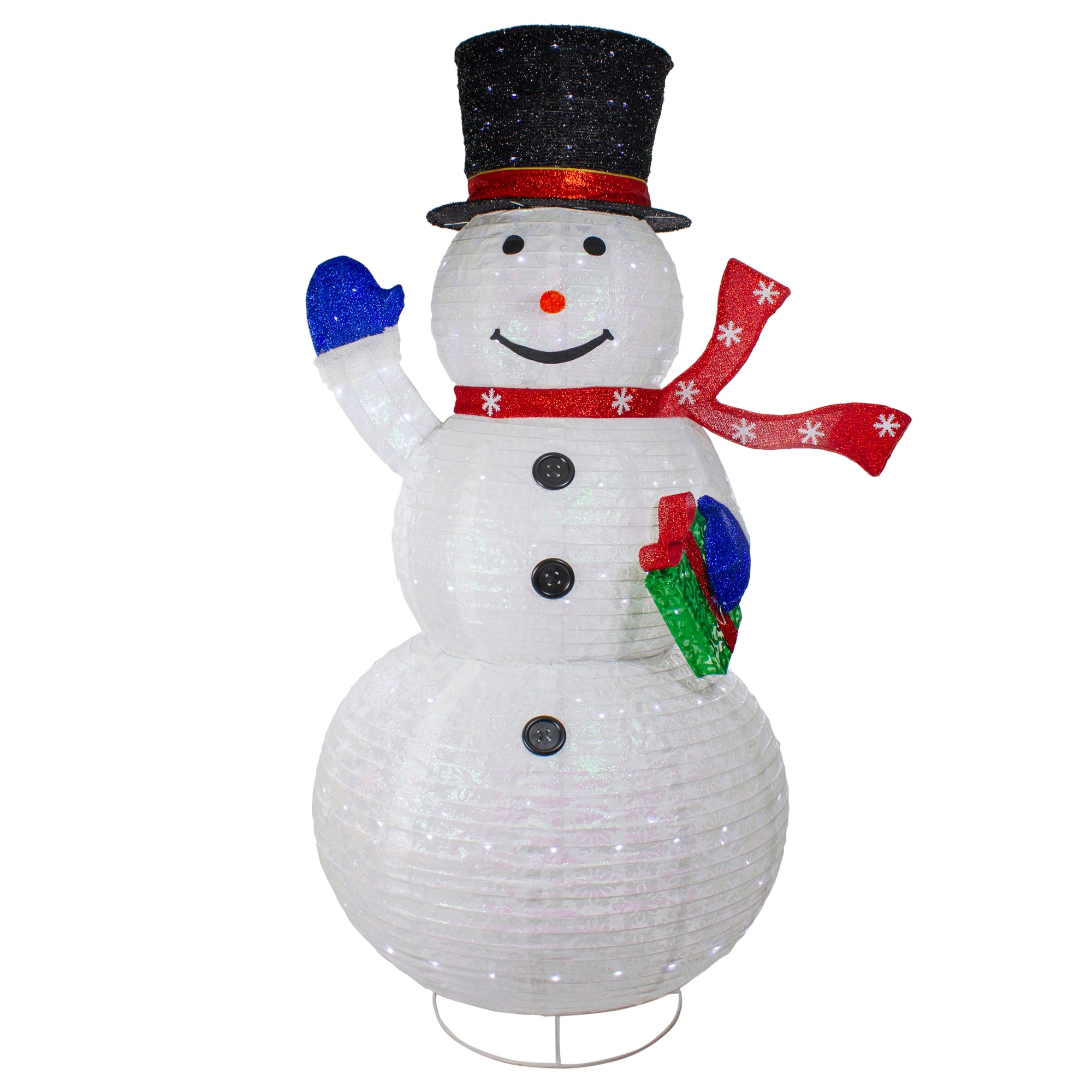 Northlight - LED Lighted Iridescent Twinkling Snowman Outdoor Christmas Decoration - 71" - White