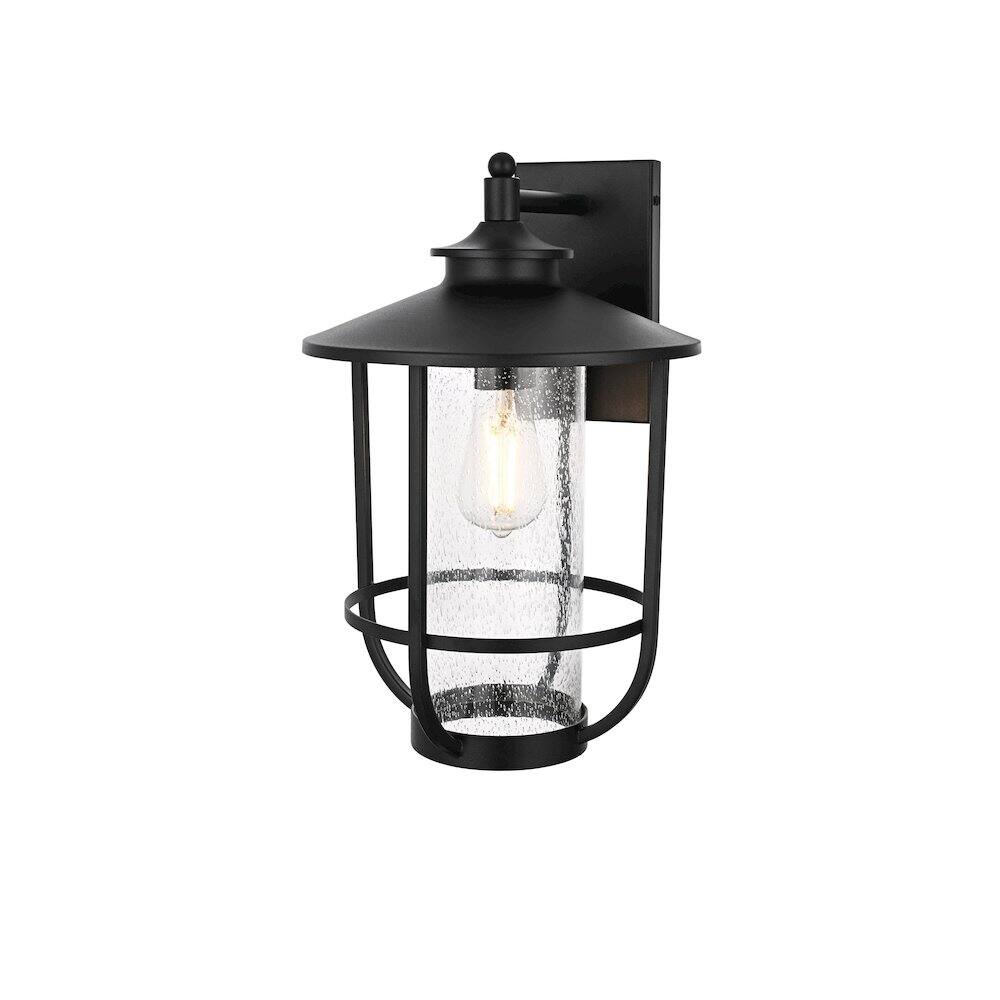 Angle. Elegant Lighting - Janney 11 Inch Outdoor Wall Sconce In Black - Black.