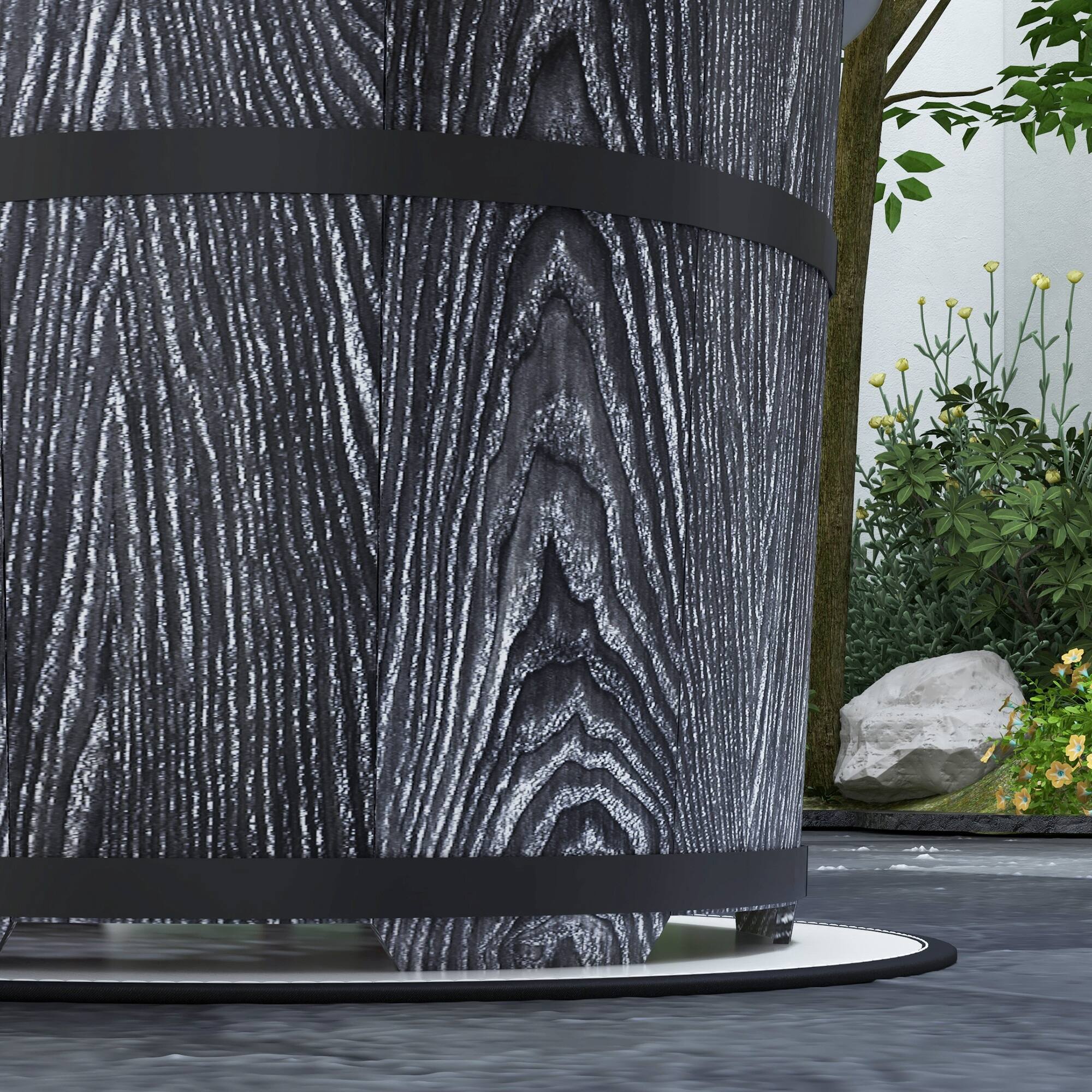 Alt View 4. Outsunny - Outsunny Smokeless Fire Pit with Fireproof Mat, 20" Barrel Style Portable Wood Burning Firepit - Black.