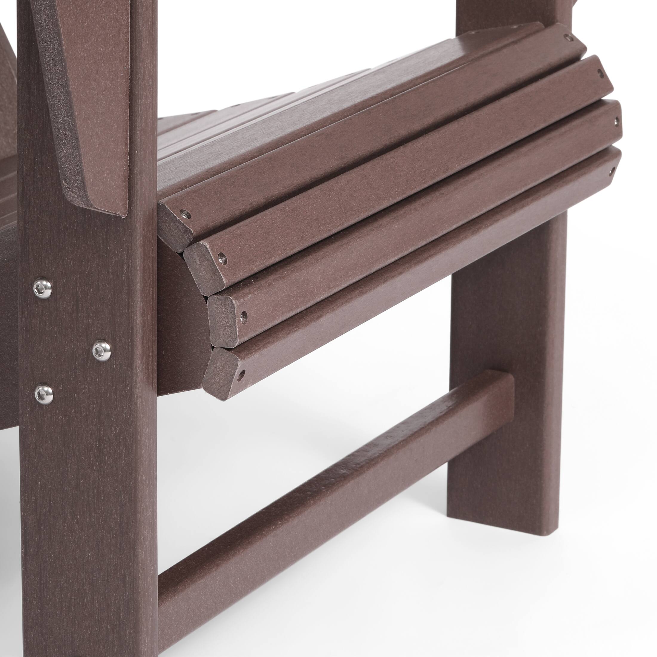 Alt View 4. WestinTrends - WestinTrends Highland Outdoor Patio HDPE Adirondack Chair With Cup Holder and Table Set - Dark Brown.
