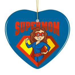 OrnamentallyYou - Supermom Christmas Ornament Superhero Themed Gift for Mom - Multi-colored
