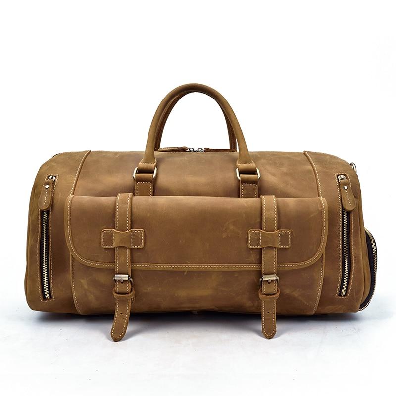 Alt View 5. Steel Horse Leather - The Bard Weekender | Handmade Leather Duffle Bag - Brown.
