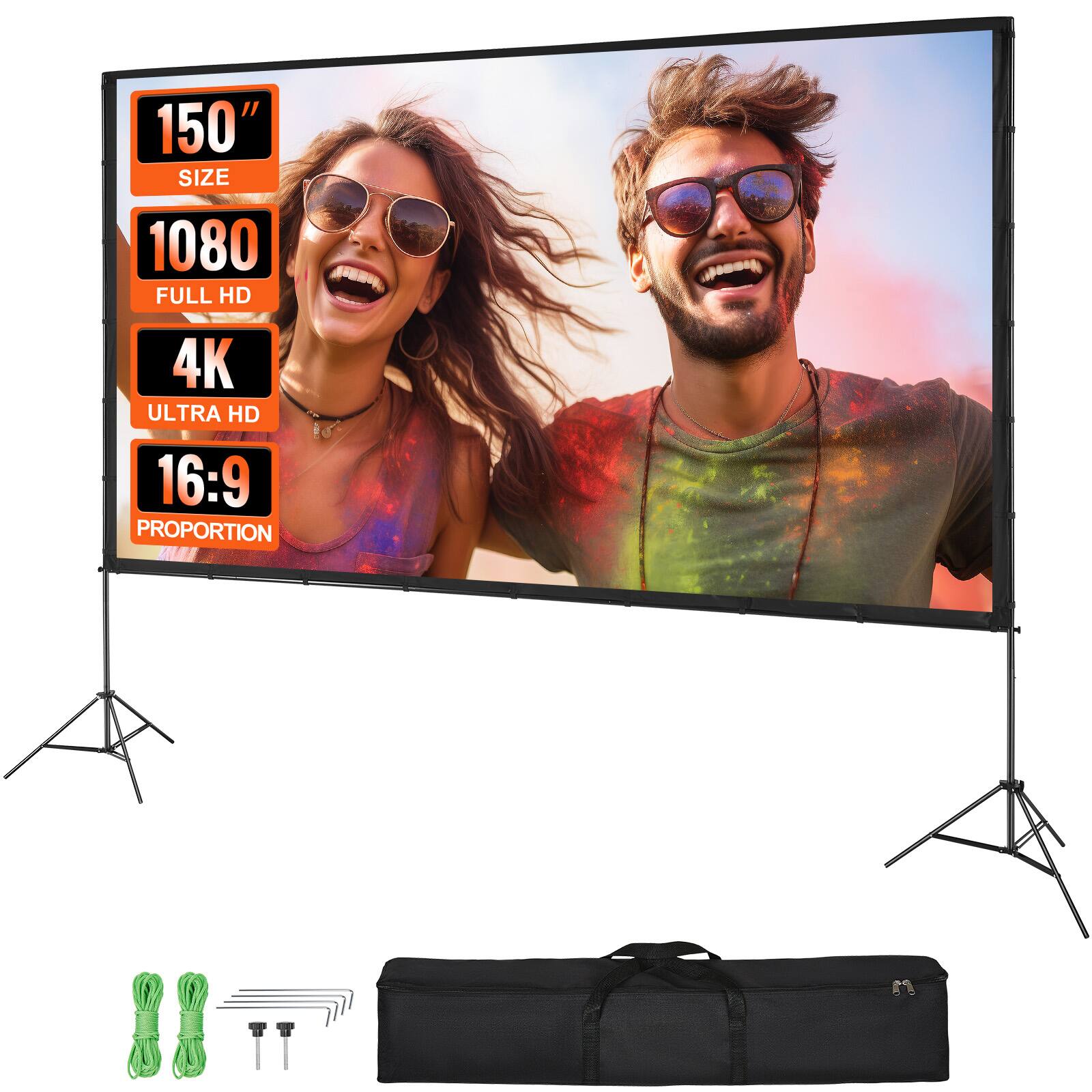 150" SIZE
1080 FULL HD
4K ULTRA HD
16:9 PROPORTION