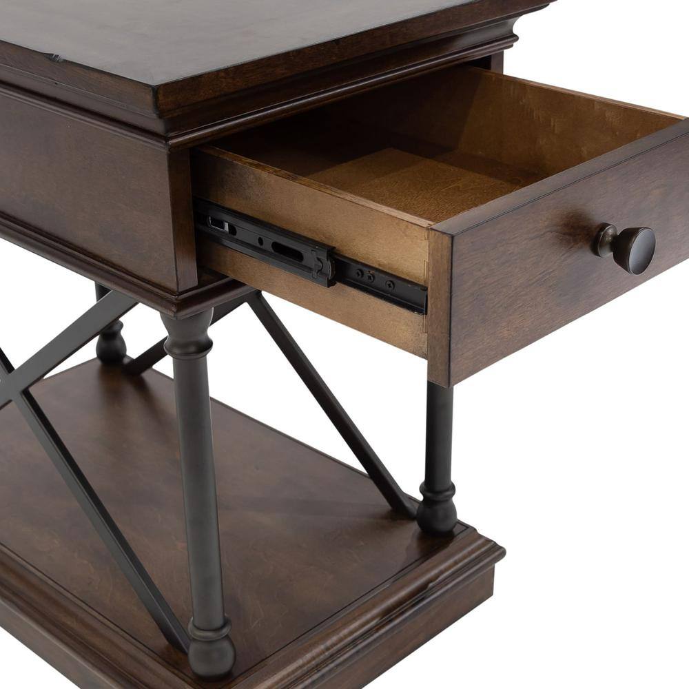 Alt View 4. Liberty Furniture Industries - Tribeca Drawer Chair Side Table in Cordovian Brown - Brown.