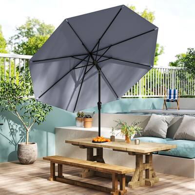 9 patio umbrella base AreShark FT for Outdoor, Outdoor Table Umbrella with Push Button Tilt and Crank, Outdoor Patio Umbrellas with 8 Sturdy Ribs for Market, Garden, Pool (Beige) : Patio cast iron base Nyasia 15 ft. x 9