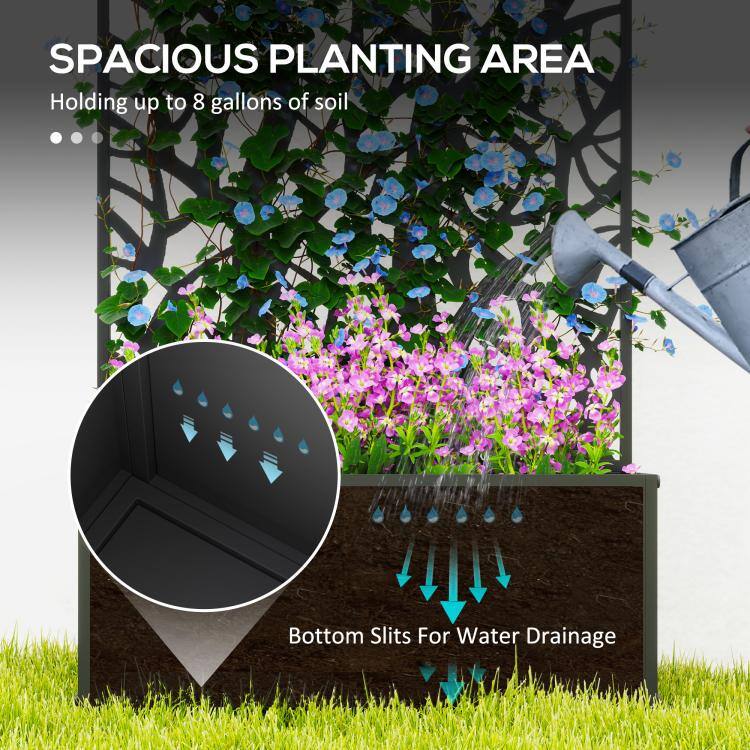 SPACIOUS PLANTING AREA  
Holding up to 8 gallons of soil  

Bottom Slits For Water Drainage