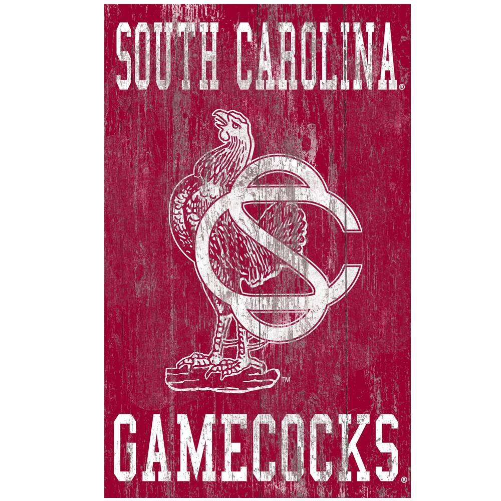 South Carolina Gamecocks 11'' x 19'' Heritage Distressed Logo Sign