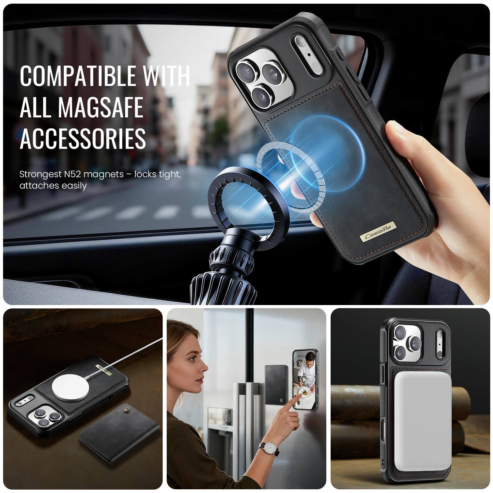 COMPATIBLE WITH ALL MAGSAFE ACCESSORIES

Strongest N52 magnets - locks tight, attaches easily