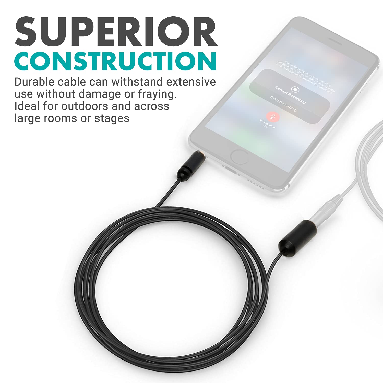 SUPERIOR CONSTRUCTION

Durable cable can withstand extensive use without damage or fraying. Ideal for outdoors and across large rooms or stages