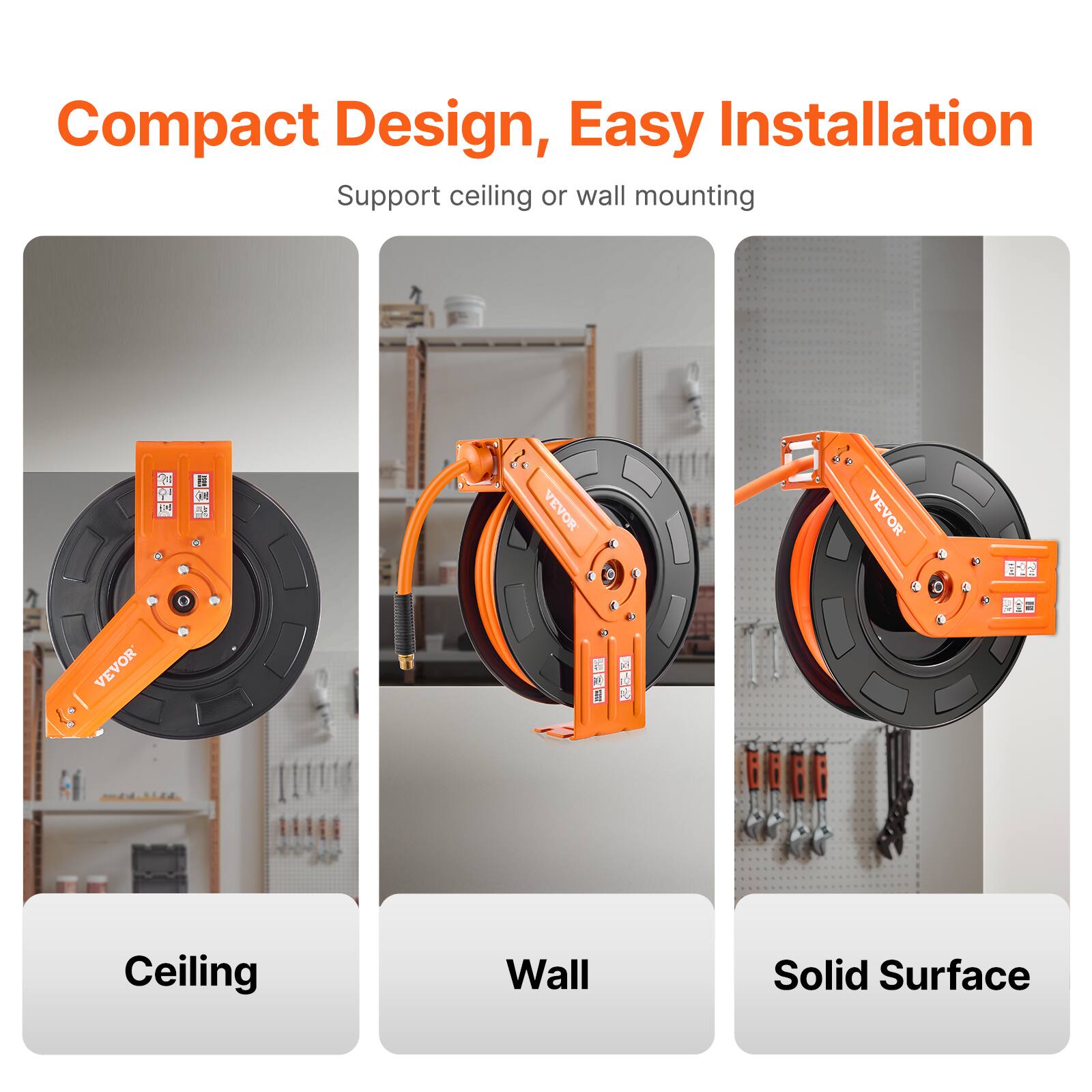 Compact Design, Easy Installation  
Support ceiling or wall mounting  

CEILING  
WALL  
Solid Surface