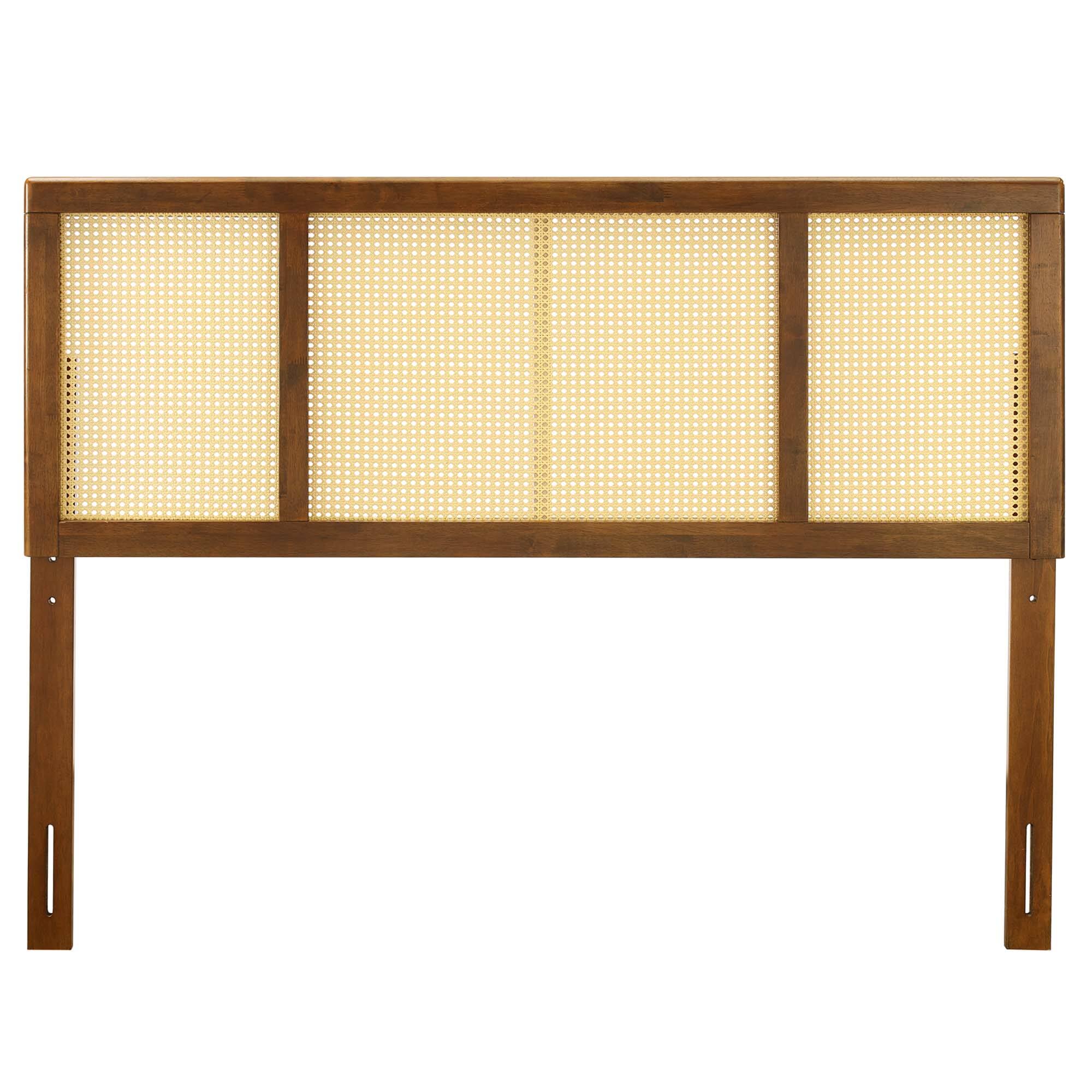 Left. Modway - Delmare Cane Full Headboard by Modway - Walnut.