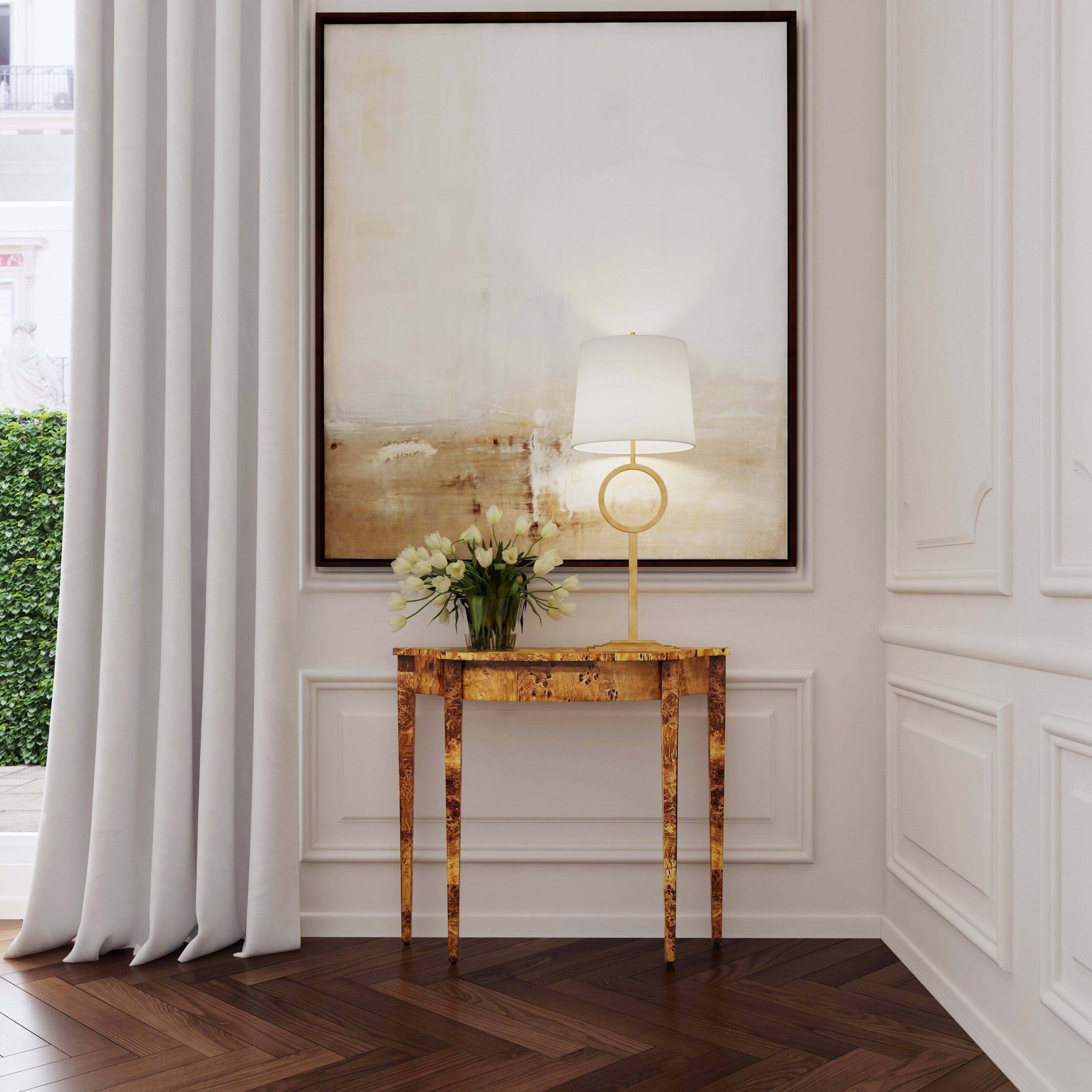 Alt View 5. Butler Specialty - Chester 36 in. W Demilune Burl Wood Console Table - Medium Brown.