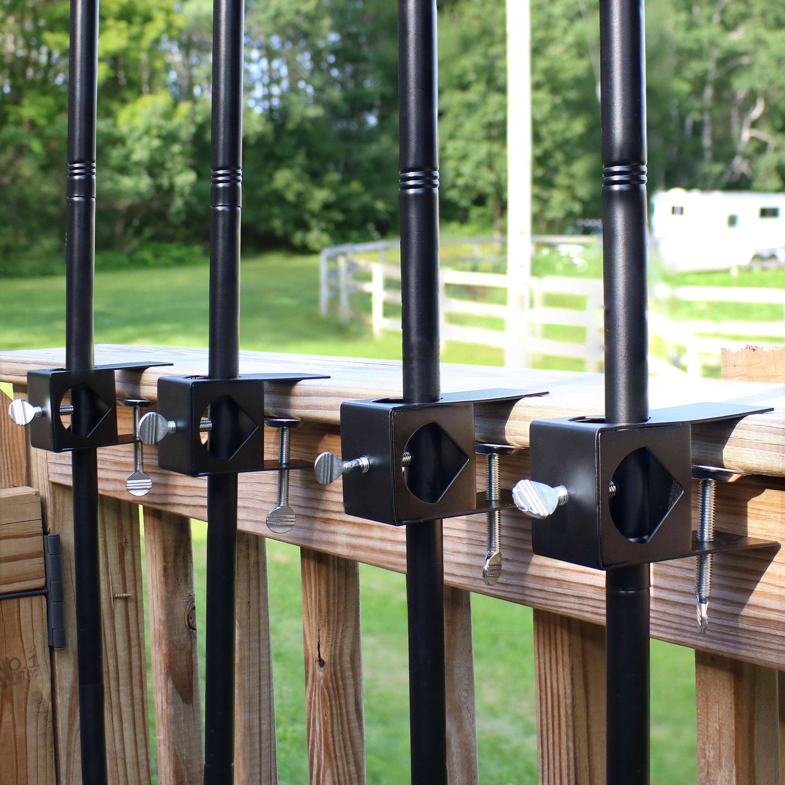 Alt View 3. Sunnydaze - Outdoor Torch Deck Clamp Holder - Set of 4 - Black.