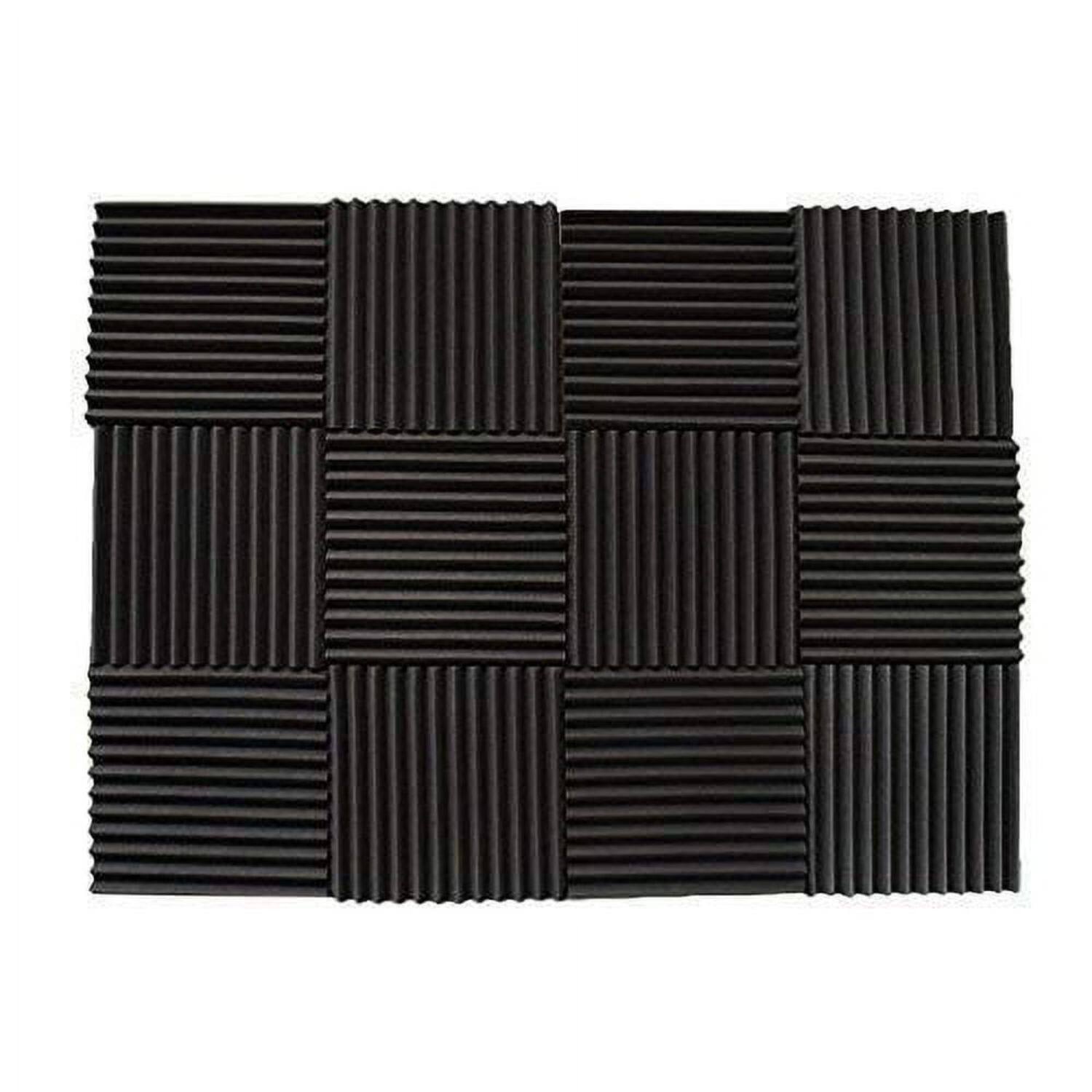 Left. Stock Preferred - 12" x 12" x 1" Acoustic Foam Panels-12Packs - Black.