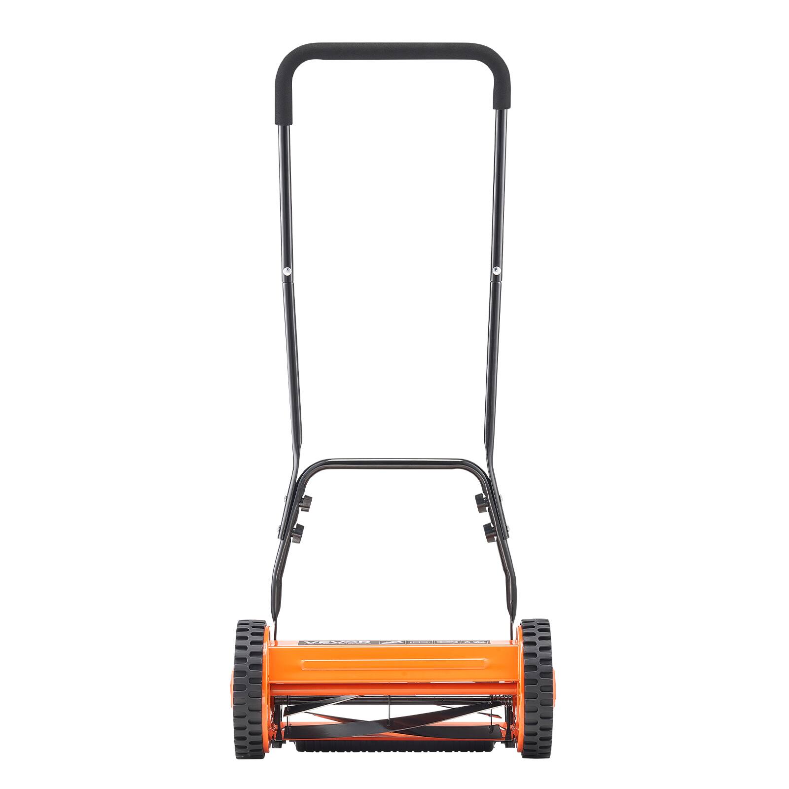 Alt View 5. VEVOR - Push Reel Lawn Mower 14 inch, 5 Blades Manual Push Mower No Motor, 0.6-1.75 in Adjustable Cutting Height - Black+Orange.