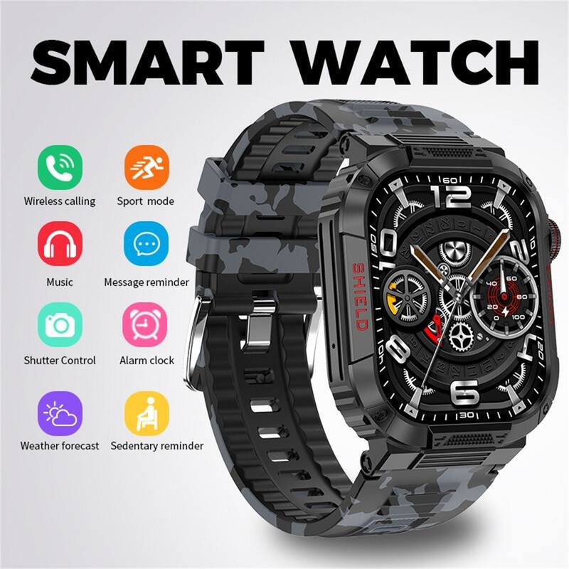 SMART WATCH  
Wireless calling  
Sport mode  
Music  
Message reminder  
Shutter Control  
Alarm clock  
Weather forecast  
Sedentary reminder
