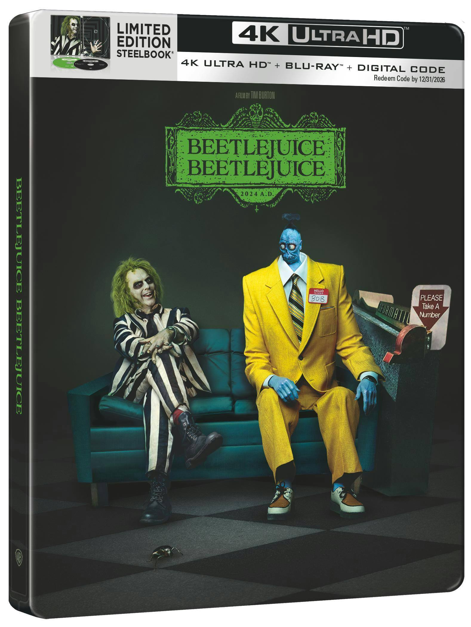Angle. Beetlejuice Beetlejuice (Limited Edition 4K Ultra HD Steelbook + Blu-ray + Digital) [UHD].