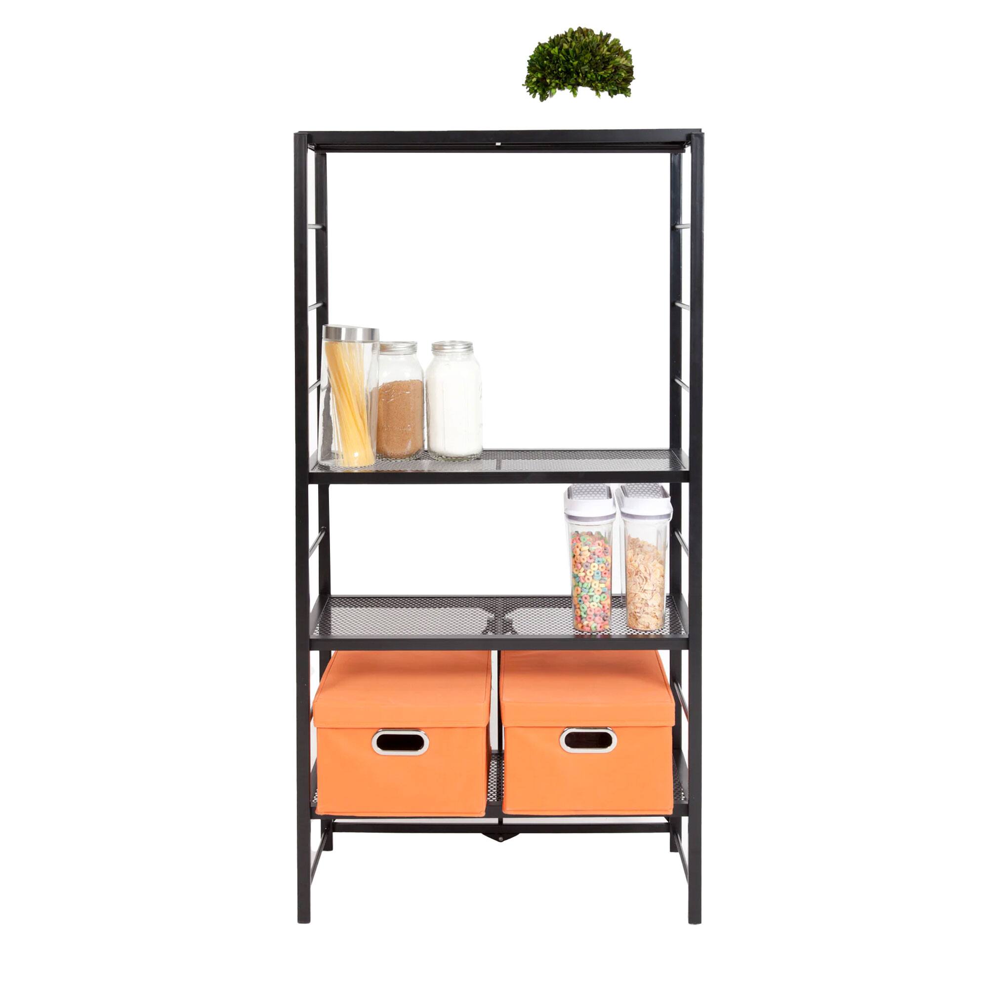 Alt View 4. Origami - Origami R2 Series Folding Steel Adjustable Shelving Storage Rack, 2 Pack, Black - Black.