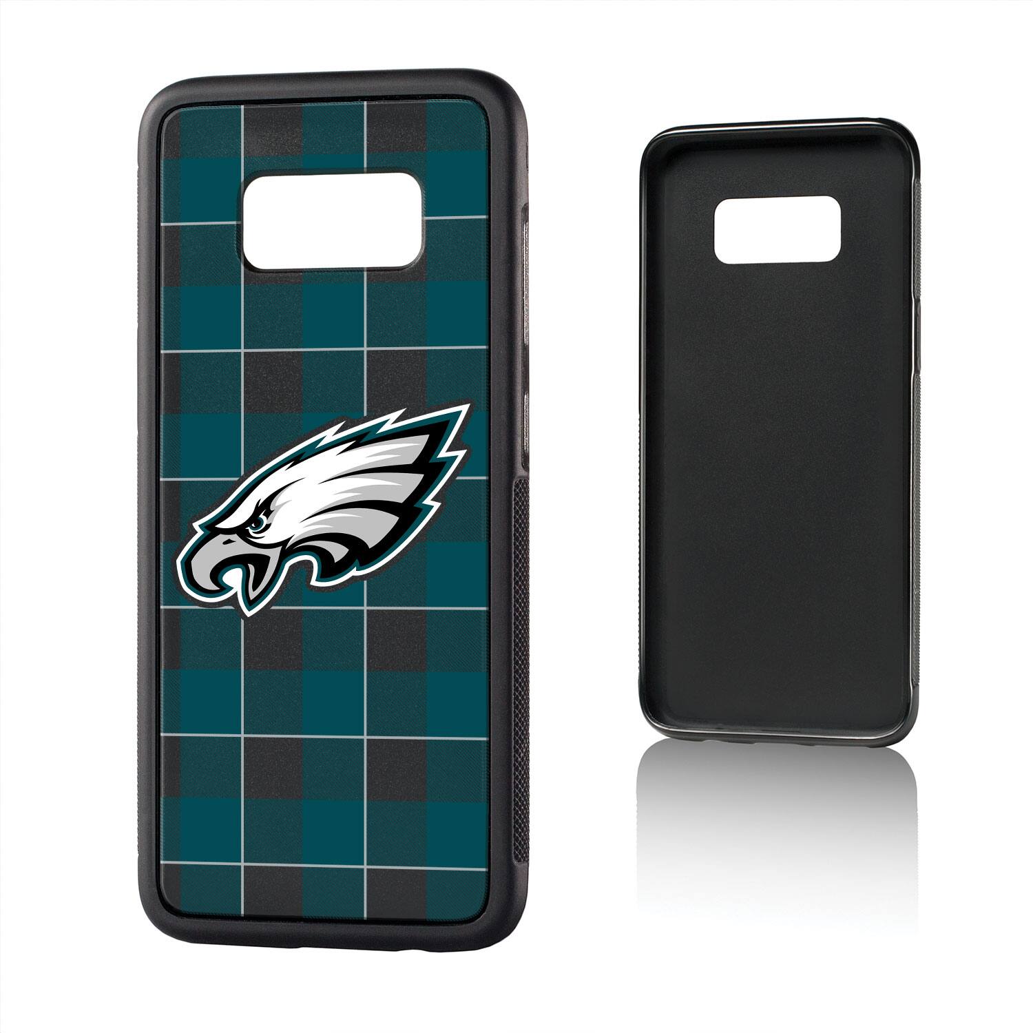 Alt View 3. Keyscaper - Philadelphia Eagles Galaxy Plaid Design Bump Case - S20 Plus - Multicolor.