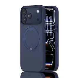 UUCOVER - Magnetic 360° Rotating Ring Stand Case for Apple iPhone 18 Pro Max,Shockproof TPU+PC Compatible with MagSafe Matte Cover - Darkblue