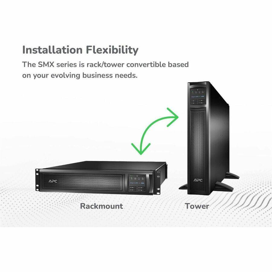 Installation Flexibility

The SMX series is rack/tower convertible based on your evolving business needs.

Rackmount

Tower