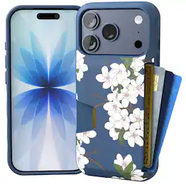 Smartish - iPhone 17 Pro Wallet Case - Wallet Slayer Vol 1 - Slim Grip Card Holder Cover - Very Cherry Blossom